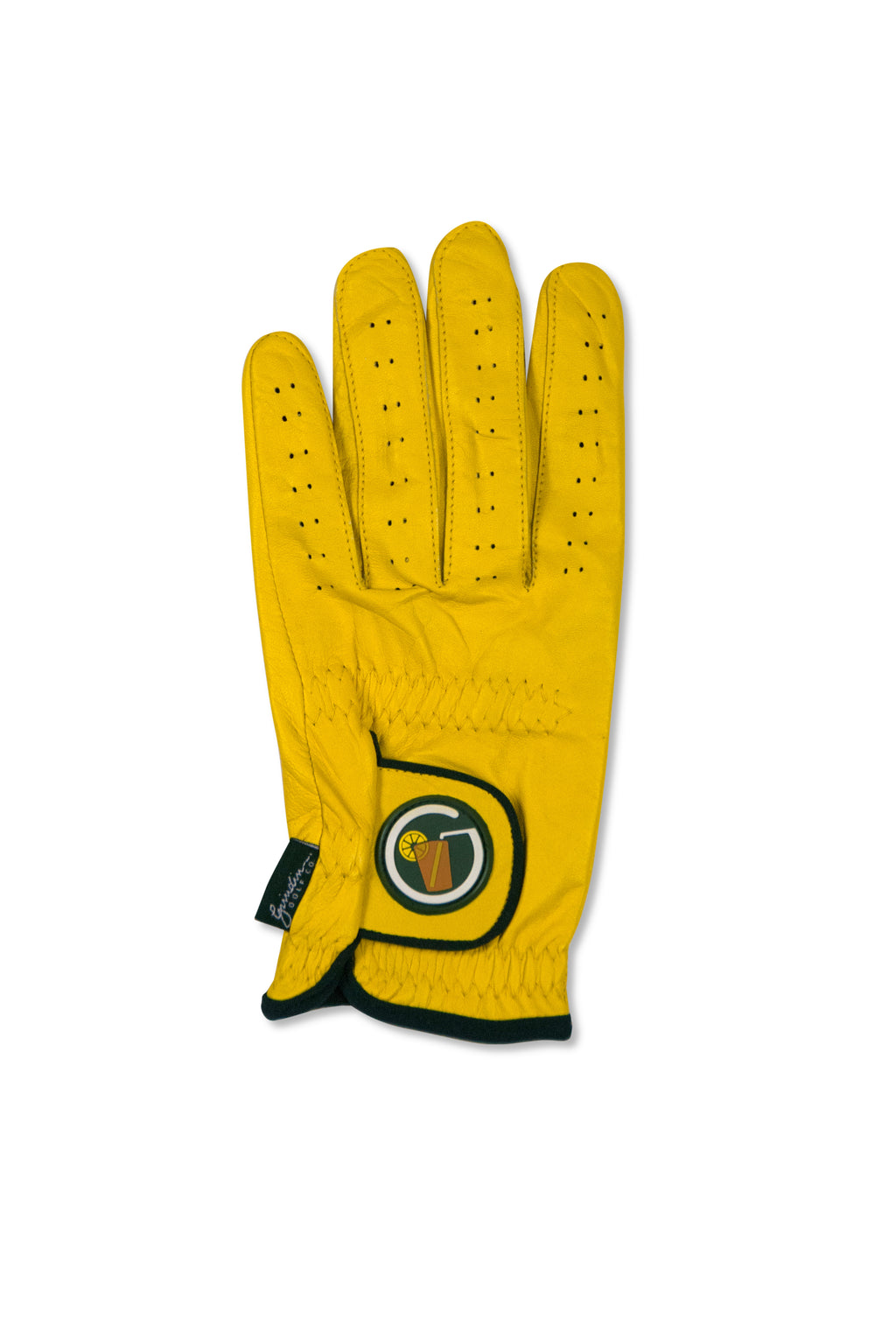 Circle "SWEET" Tea Logo - Yellow Cabretta Leather Golf Glove