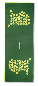 Yellow Pansies Flowerbed Logo Waffle Golf Towel