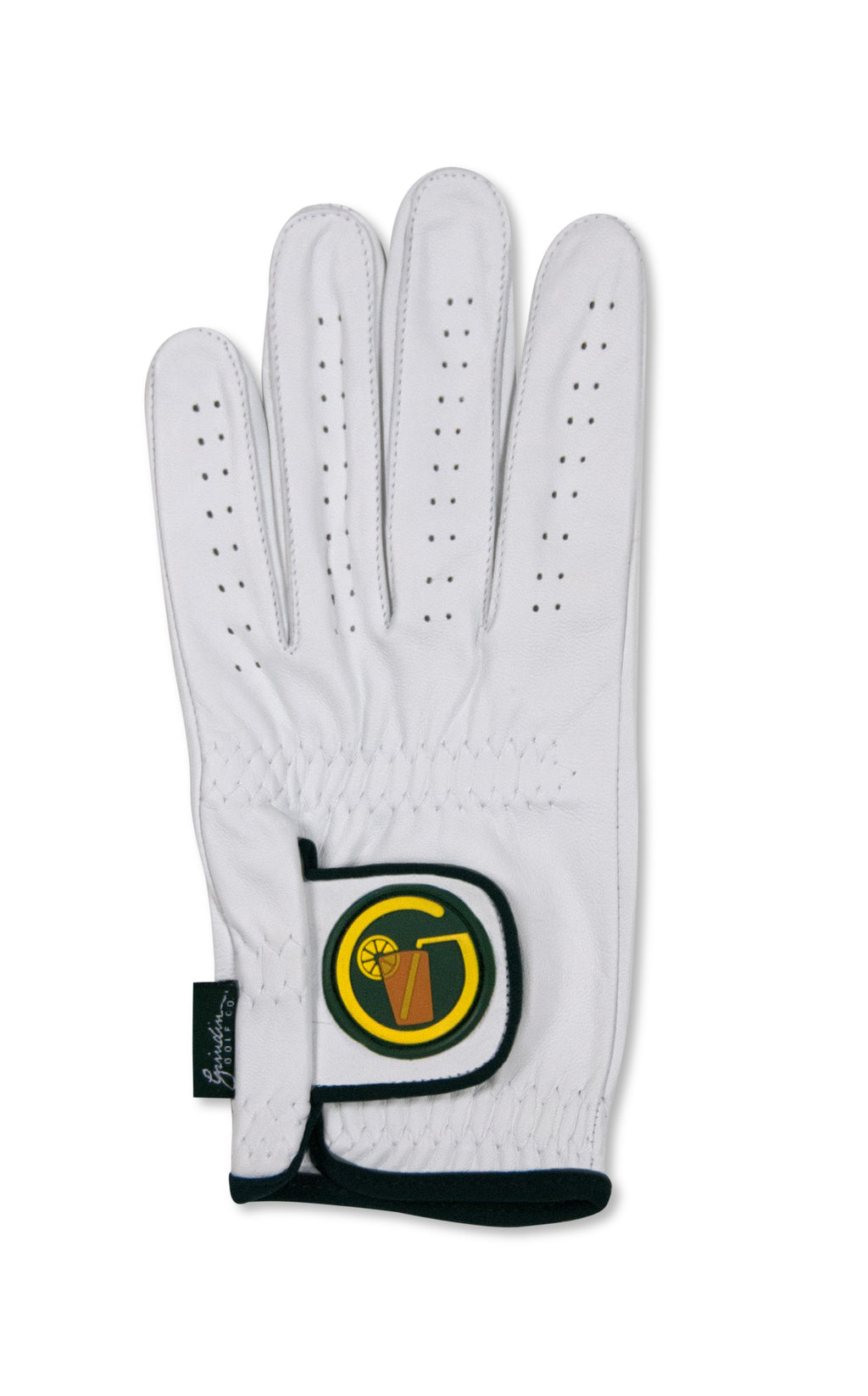 Circle "SWEET" Tea Logo - White  Cabretta Leather Golf Glove