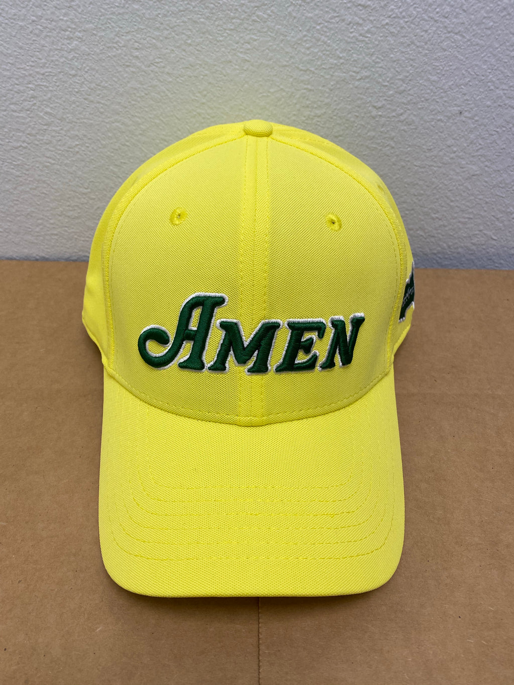 Yellow Curved Bill Amen Solid Back Hat