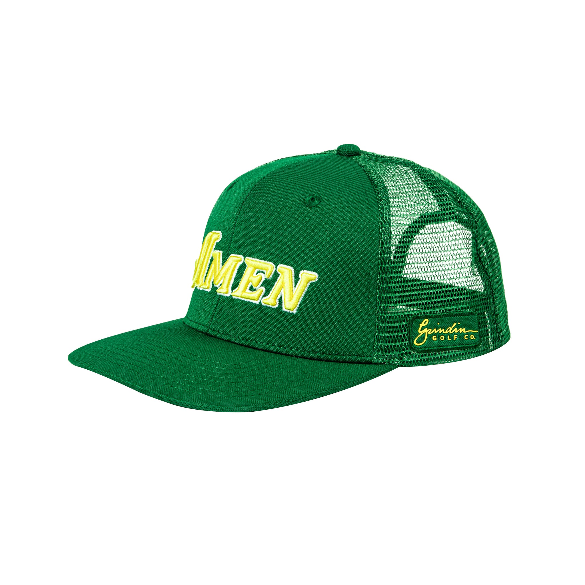 Green Flat Bill Amen Mesh Hat