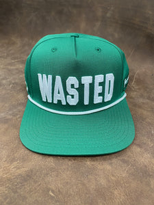 WaStEd Management ROPE Snapback Flat Bill GREEN